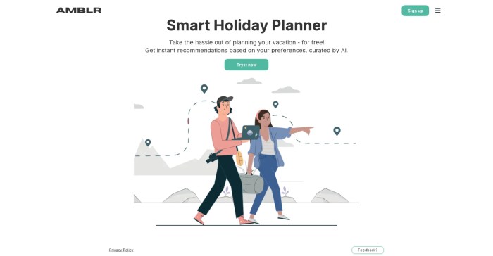 Online vacation planning websites with customizable itineraries